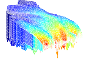 An ice sheet model showing ice flow speed (Felicity Graham)